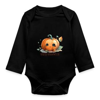 Happy Halloween - Kids - Organic Longsleeve Baby Bodysuit - black - Front