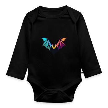 Chauve souris - Body Bébé bio manches longues - noir - Devant