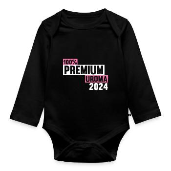 Urgroßmutter 2024 Uroma - Baby Bio-Langarm-Body - Schwarz - Vorne