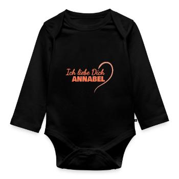 LiebeDich Annabel - Baby Bio-Langarm-Body - Schwarz - Vorne