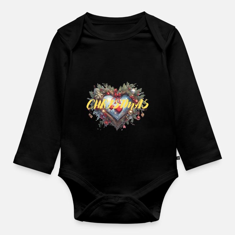 COEUR DE NOËL - Body Bébé bio manches longues - noir