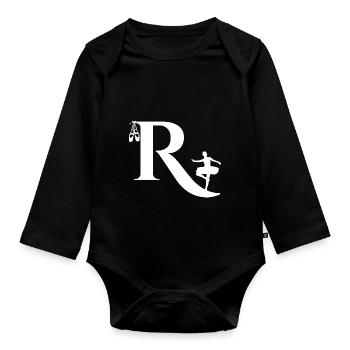 Lettre r ballerine - Body Bébé bio manches longues - noir - Devant