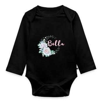 Für Bella - Baby Bio-Langarm-Body - Schwarz - Vorne