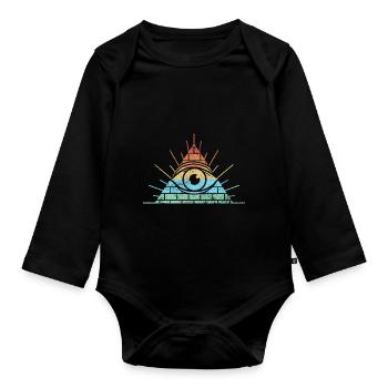Masonic Freemasonry Fraternal - Baby Bio-Langarm-Body - Schwarz - Vorne