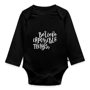 Impossible Things - Organic Longsleeve Baby Bodysuit - black - Front
