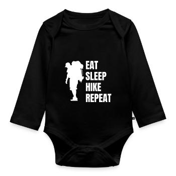 Wandern Bergwanderer Bergwandern Wanderung - Baby Bio-Langarm-Body - Schwarz - Vorne