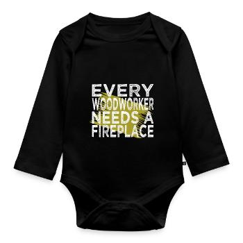 badge carpenter americas blogger plumber - Baby Bio-Langarm-Body - Schwarz - Vorne