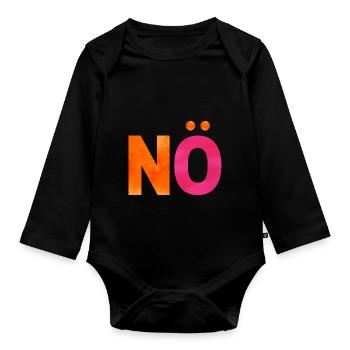 NON. Une chemise, un mot. - Body Bébé bio manches longues - noir - Devant