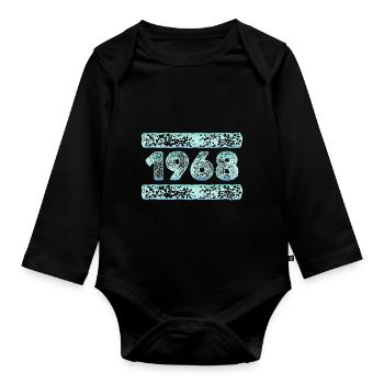 Année 1968 - Body Bébé bio manches longues - noir - Devant