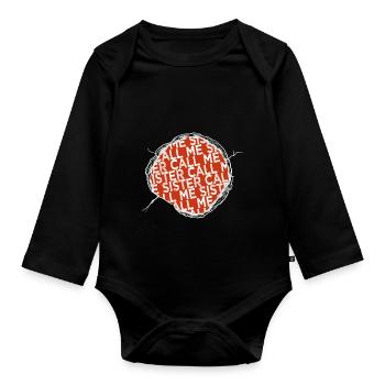 Vacances en famille citation drôle plage enfant adoptif - Body Bébé bio manches longues - noir - Devant