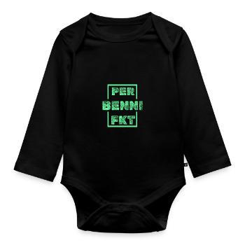 Geschenk für Benni - Baby Bio-Langarm-Body - Schwarz - Vorne