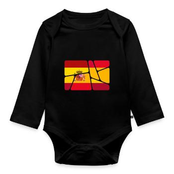 Spanien als Spanien - Baby Bio-Langarm-Body - Schwarz - Vorne