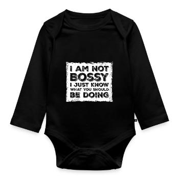 Je ne suis pas autoritaire, il suffit de savoir ce que vous devriez faire - Body Bébé bio manches longues - noir - Devant
