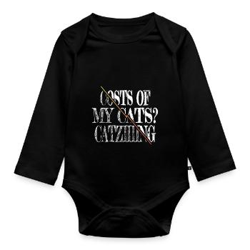chats humour chat visage sweats à capuche et sweat-shirts kitty - Body Bébé bio manches longues - noir - Devant