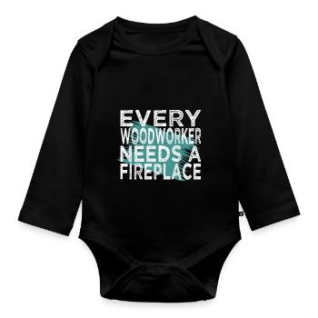 funshirt men a carpenters prayer tshirts - Baby Bio-Langarm-Body - Schwarz - Vorne