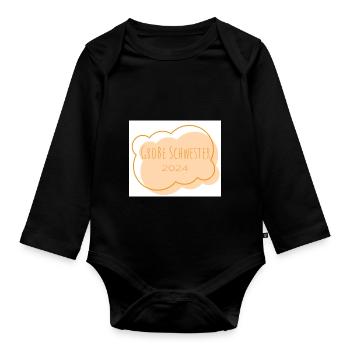 Große Schwester 2024 - Baby Bio-Langarm-Body - Schwarz - Vorne