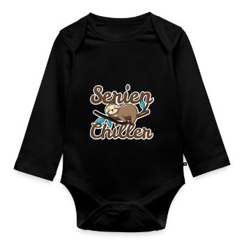 Serien-Chiller - Baby Bio-Langarm-Body - Schwarz - Vorne