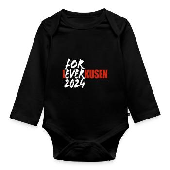 For Ever Leverkusen - Ich mag Leverkusen - Spruch - Baby Bio-Langarm-Body - Schwarz - Vorne
