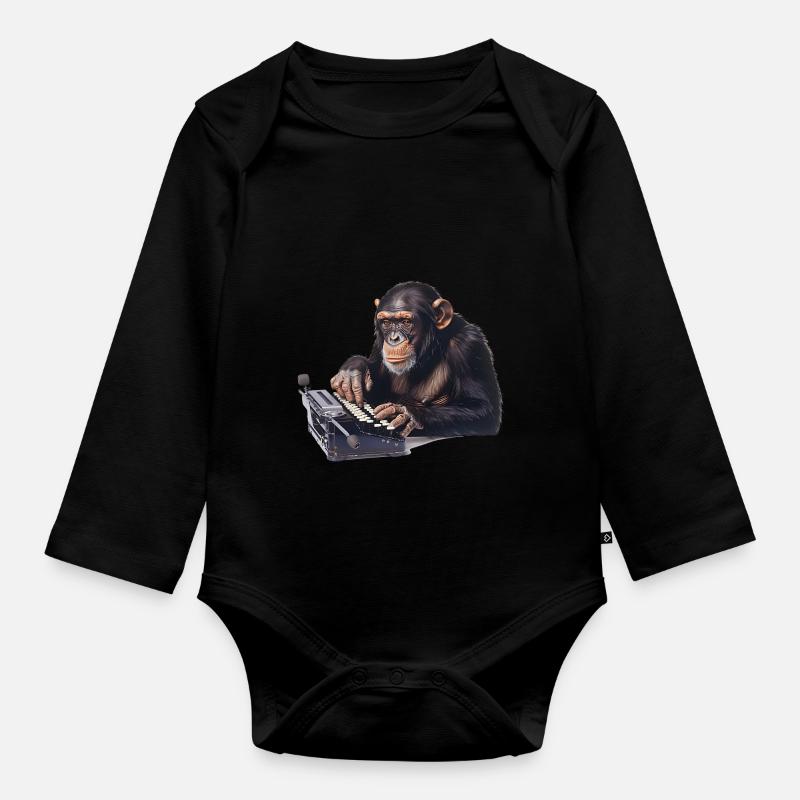 Das Infinite-Monkey-Theorem, ein Gedankenabenteuer - Baby Bio-Langarm-Body - Schwarz