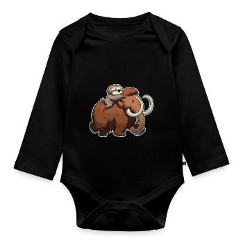 Woolly Mammoth Mammoths Mammoth Gift Sloth - Organic Longsleeve Baby Bodysuit - black - Front
