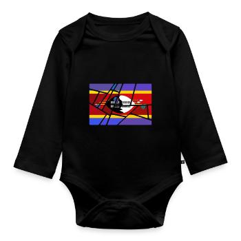 Eswatini als Eswatini - Baby Bio-Langarm-Body - Schwarz - Vorne
