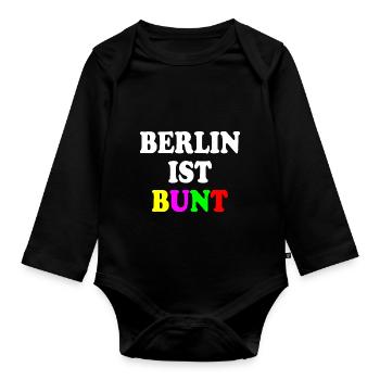 Berlin ist bunt - Baby Bio-Langarm-Body - Schwarz - Vorne