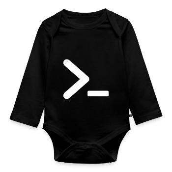 >_ OS program prompt - Organic Longsleeve Baby Bodysuit - black - Front