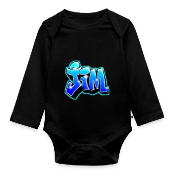 GRAFFITI NAME JIM - Body Bébé bio manches longues - noir - Devant