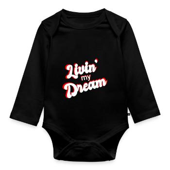 Livis mon rêve - Body Bébé bio manches longues - noir - Devant