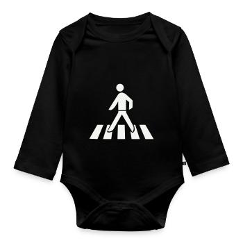 zebra streifen überqueren - Baby Bio-Langarm-Body - Schwarz - Vorne