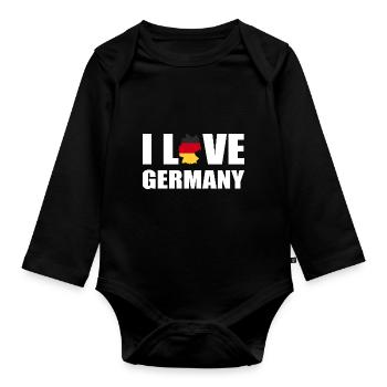 Germany - Organic Longsleeve Baby Bodysuit - black - Front