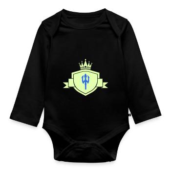 Trident Coat of Arms - Organic Longsleeve Baby Bodysuit - black - Front