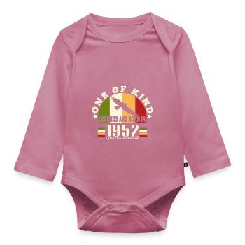 Legend Born 1952 Birthday 72 Years - Organic Longsleeve Baby Bodysuit - mauve - Front