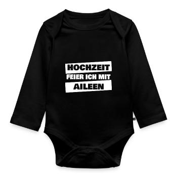Geschenk für Aileen - Baby Bio-Langarm-Body - Schwarz - Vorne