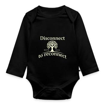 More freedom, more joy, more nature - Organic Longsleeve Baby Bodysuit - black - Front