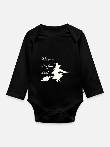 hexen dürfen das - Baby Bio-Langarm-Body - Schwarz