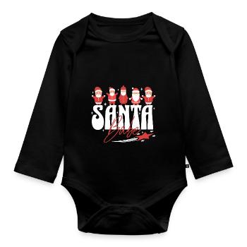 Santa Babe Christmas Christmas Figurines - Organic Longsleeve Baby Bodysuit - black - Front
