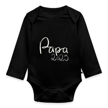 Papa 2025 - Body Bébé bio manches longues - noir - Devant