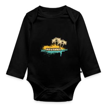 Havana Holidays - Organic Longsleeve Baby Bodysuit - black - Front