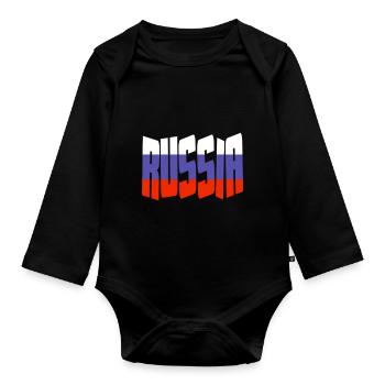Couleurs des lettres du drapeau de la Russie - Body Bébé bio manches longues - noir - Devant