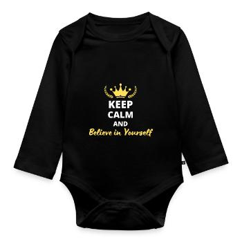 Keep Calm and Believe in Yourself - Body Bébé bio manches longues - noir - Devant