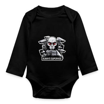 BIG BROTHER ALWAYS SUPERVISE - Organic Longsleeve Baby Bodysuit - black - Front