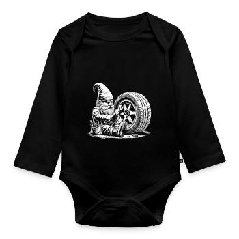 Car mechanic - Organic Longsleeve Baby Bodysuit - black - Front