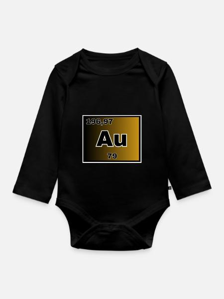 Gold - Baby Bio-Langarm-Body - Schwarz