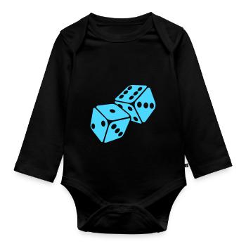 cube - Organic Longsleeve Baby Bodysuit - black - Front