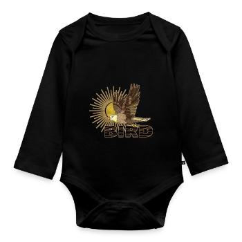 Bird - Organic Longsleeve Baby Bodysuit - black - Front