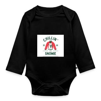 Snowie - Organic Longsleeve Baby Bodysuit - black - Front