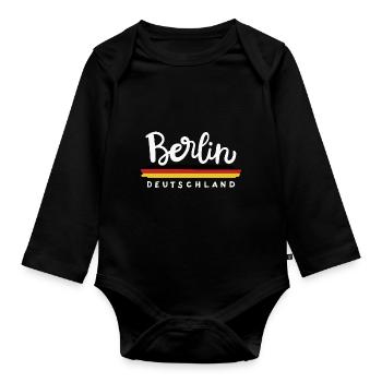 Berlin Deutschland - Baby Bio-Langarm-Body - Schwarz - Vorne