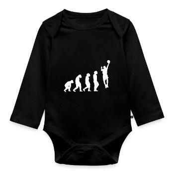 Basketballspieler Evolution Basketball - Baby Bio-Langarm-Body - Schwarz - Vorne