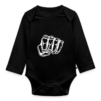 skull faust - Baby Bio-Langarm-Body - Schwarz - Vorne